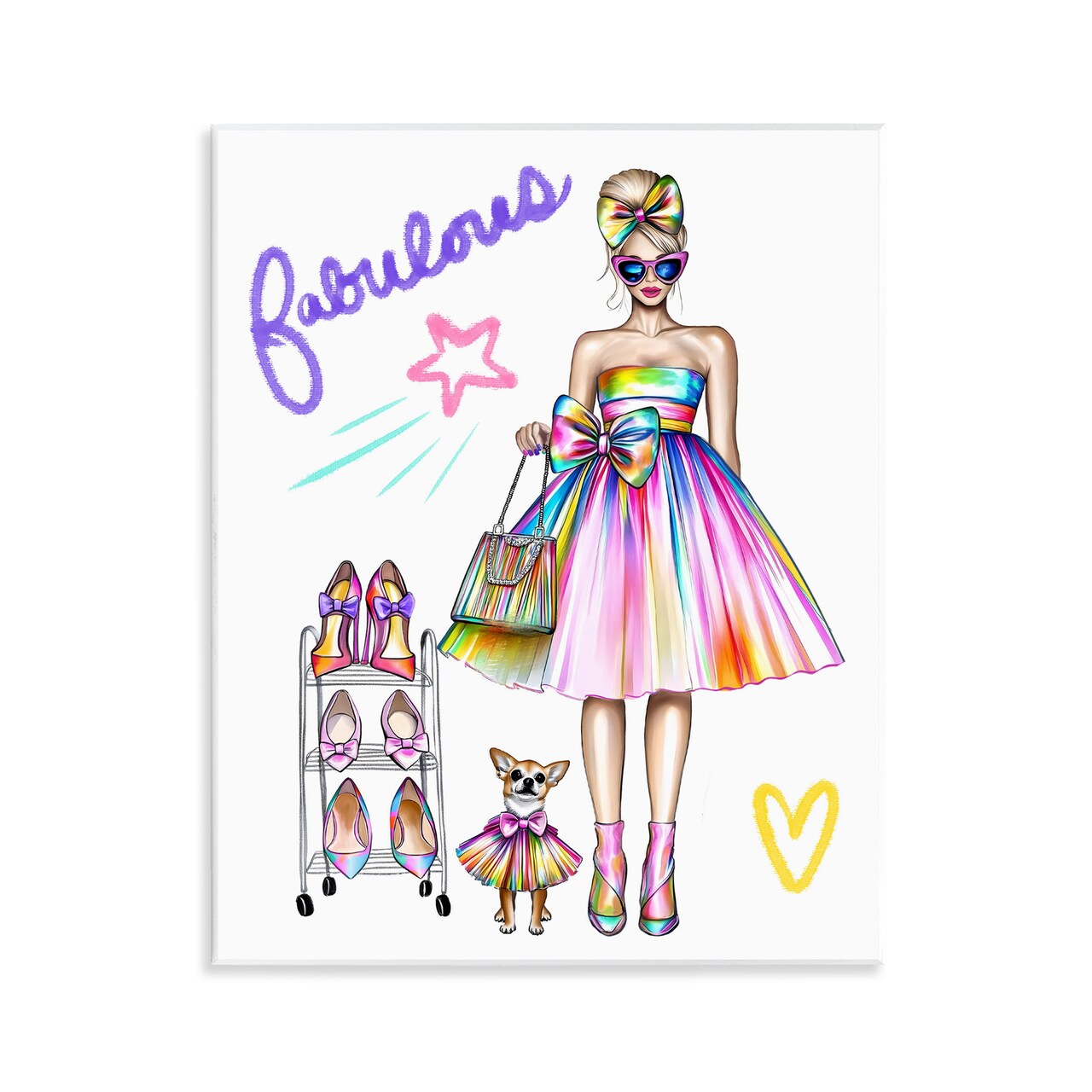 Stupell Industries Fabulous Girl & Dog Wall Plaque, design by Jess Stempel